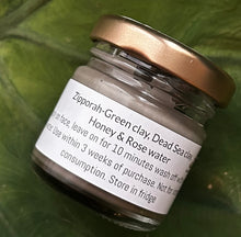 Load image into Gallery viewer, Zipporah-Green clay, Dead Sea Clay,Honey &amp; Rose Water (Natural Facemask)
